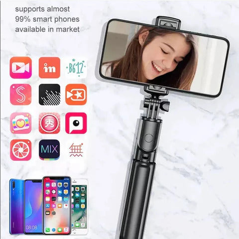 Wireless Bluetooth Selfie Stick With Shutter Remote